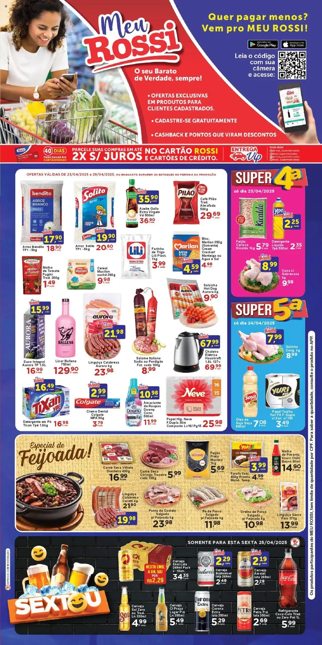 Encarte de Rossi Supermercados - Ofertas da semana 23 de abril até 29 de abril 2025 - Pagina 1