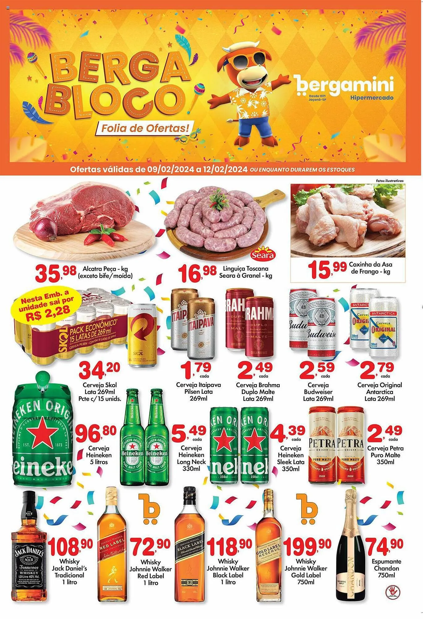 Encarte de Catálogo Supermercado Bergamini 9 de fevereiro até 12 de fevereiro 2024 - Pagina 1