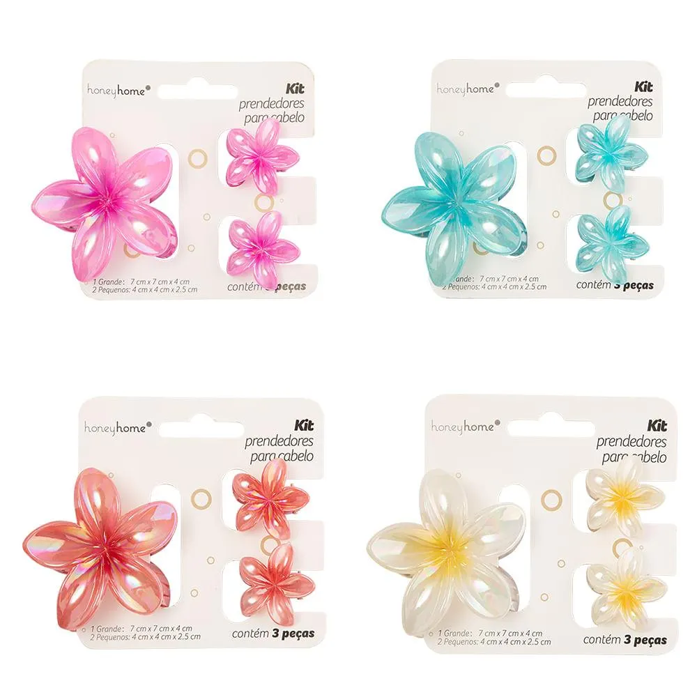 Kit 3 Prendedores de Cabelo Sortido LM4144 - honeyhome