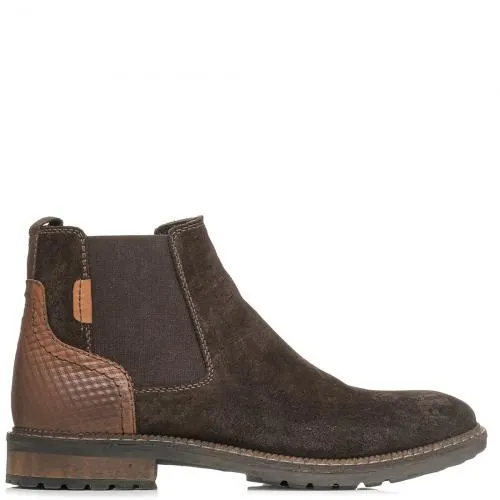 Ανδρικό καφέ δερμάτινο καστόρι chelsea μποτάκι JM7536-M12