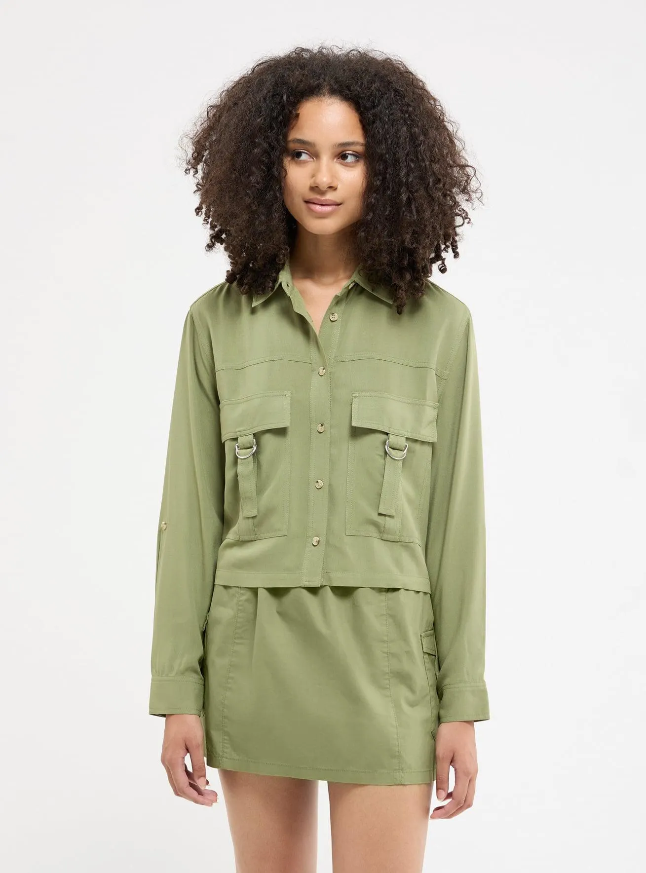 Camicia con tasche utility Verde militare