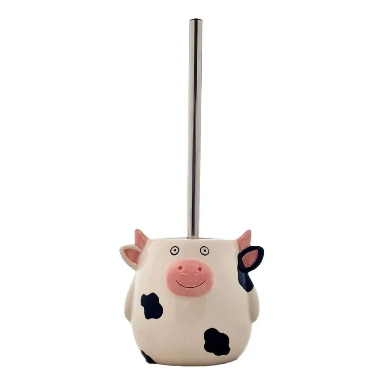 Seymours Cow Toilet Brush Black & White Toilet Brush