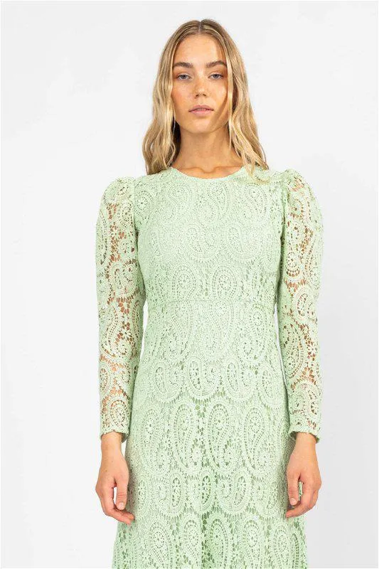 Kelis Lace Dress Faded Green