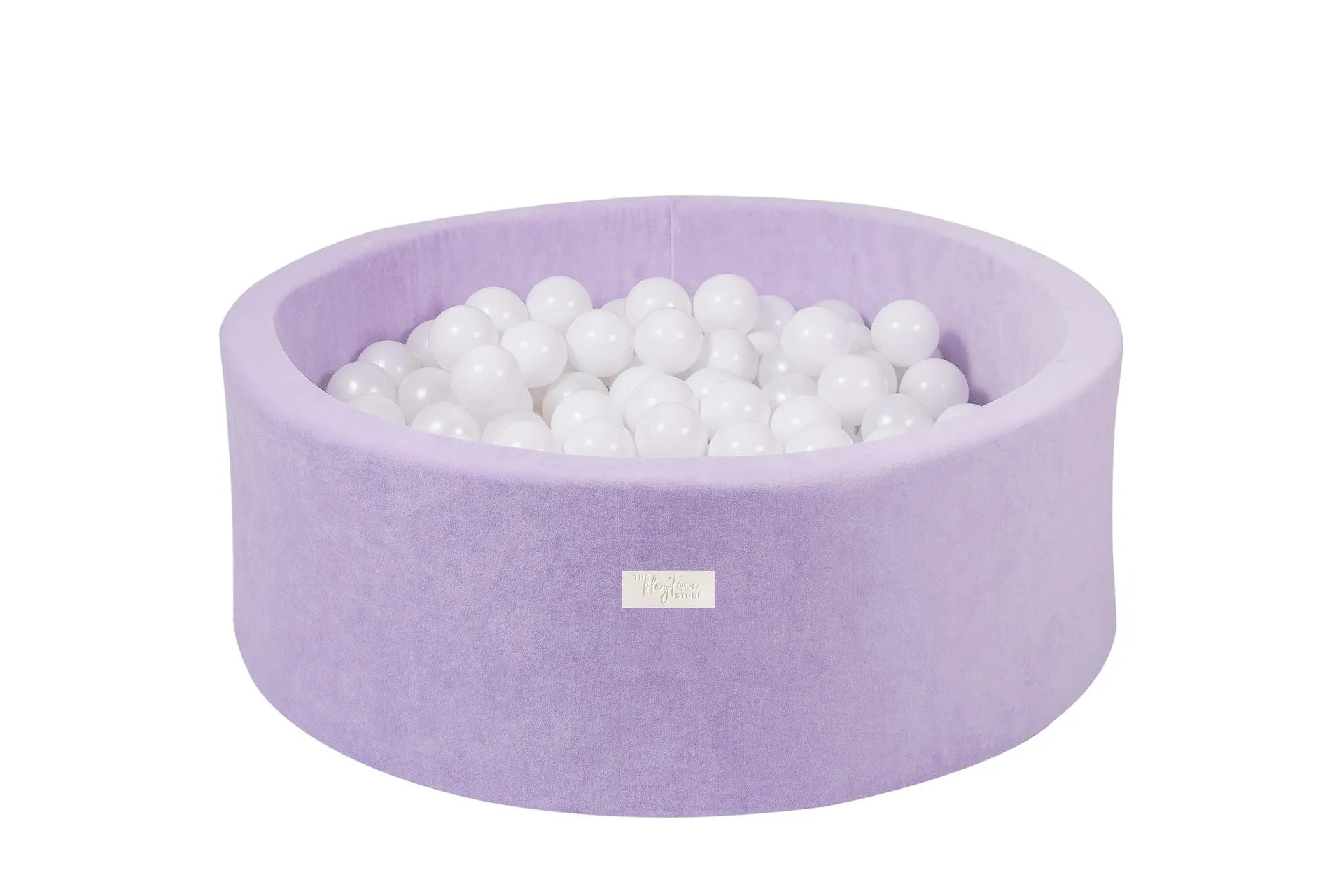 Velvet Foam Purple Ball Pit - 200 White and Pearl Balls