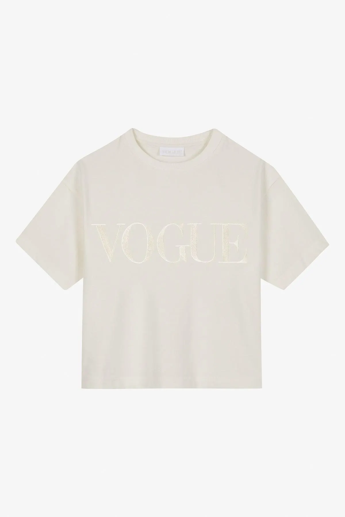 Camiseta VOGUE crema claro con logo bordado