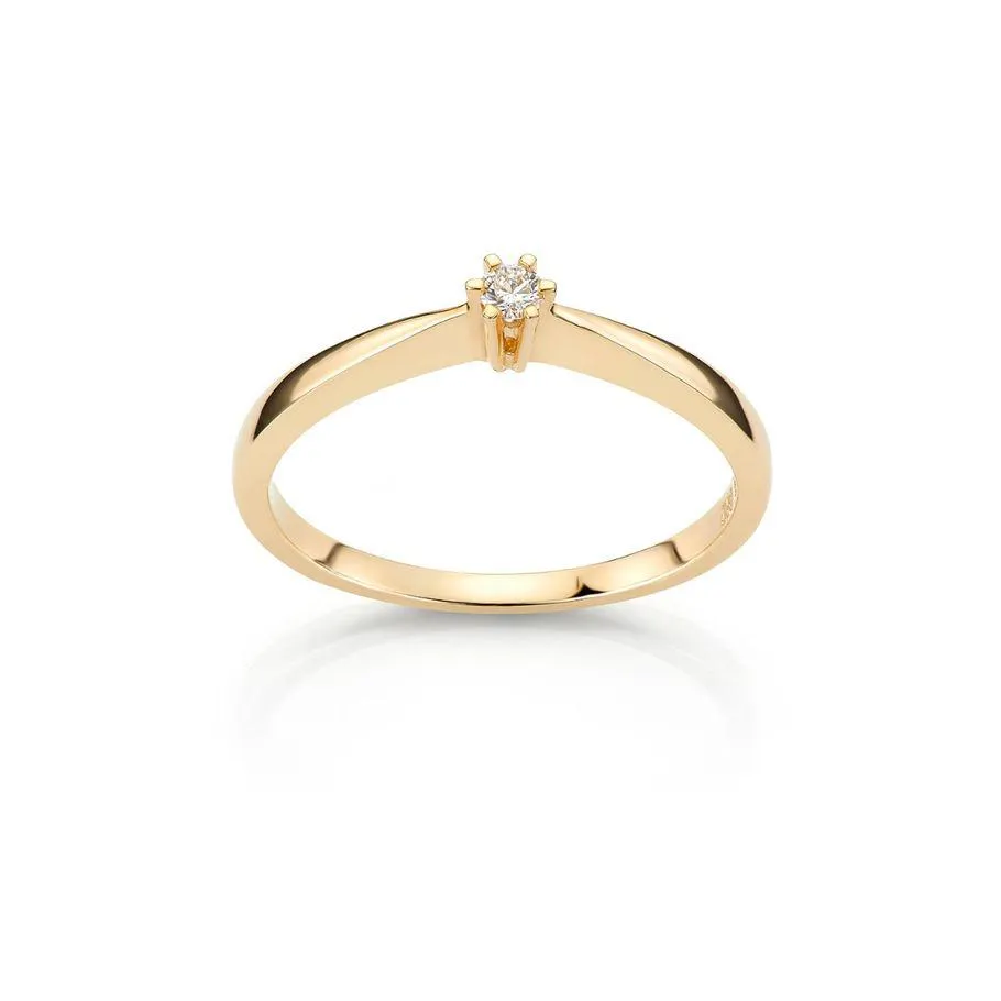 Diamantring 585 Gult Gull 0,05 ct