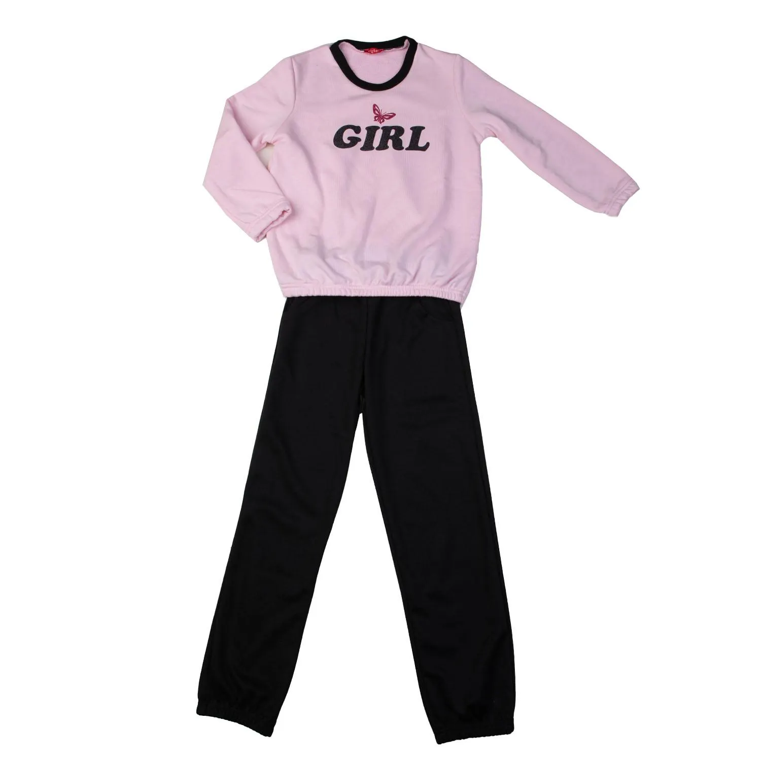 Σετ φόρμα για κορίτσι ανοιξιάτικη σε ροζ χρώμα με τύπωμα στην μπλούζα -11.3011R