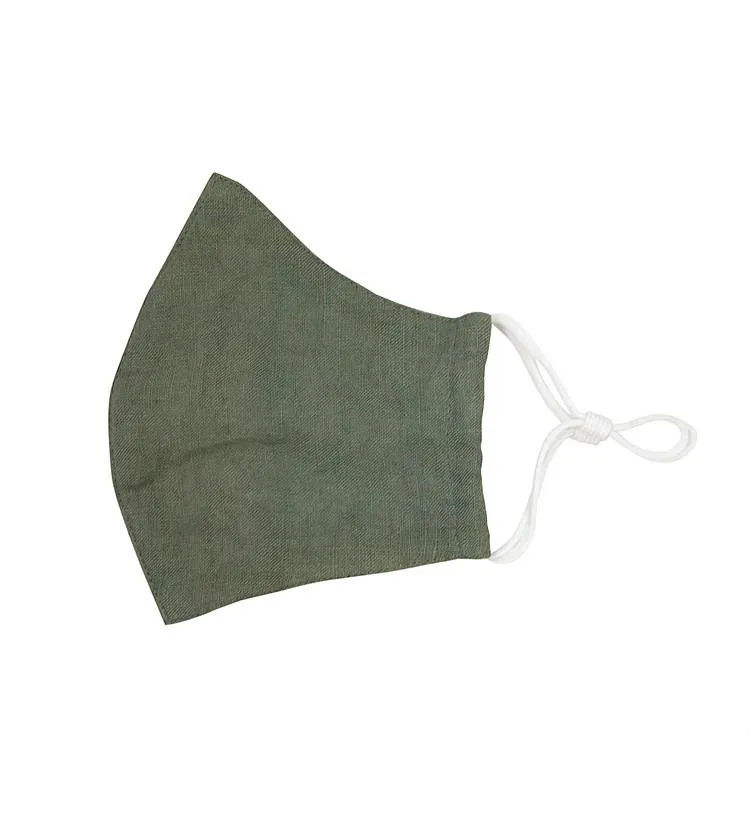 Wallace Cotton Linen Face Mask Green