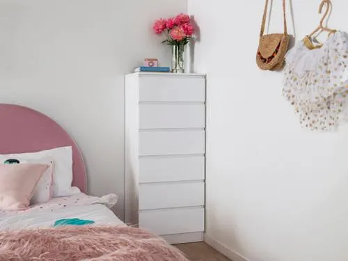 Jolt Six Drawer - Slim - White