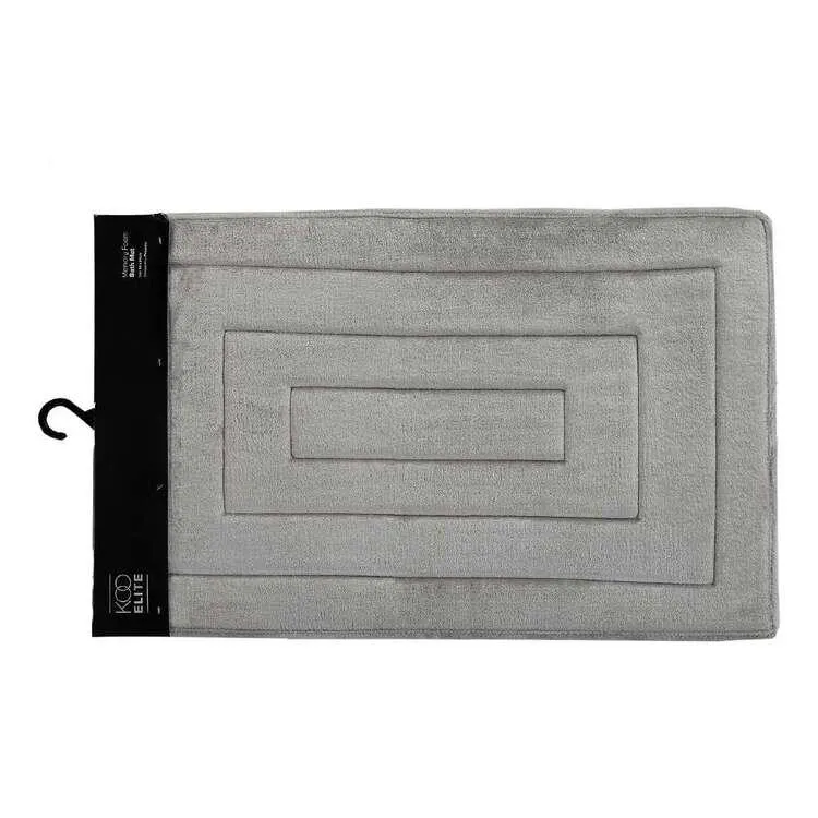 KOO Elite Memory Foam Bath Mat Silver Bath Mat
