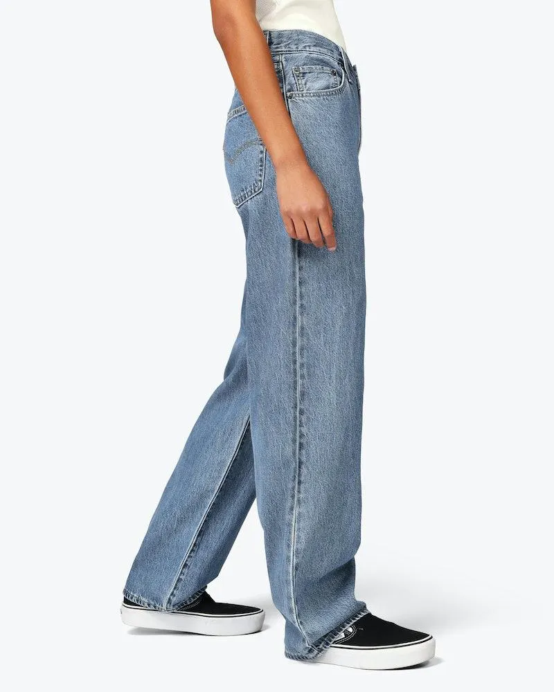 Baggy Dad Medium Blå Jeans
