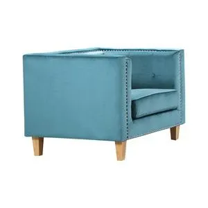 MIDLAND Πολυθρόνα Σαλονιού - Καθιστικού, Ύφασμα Velure Απόχρωση Petrol