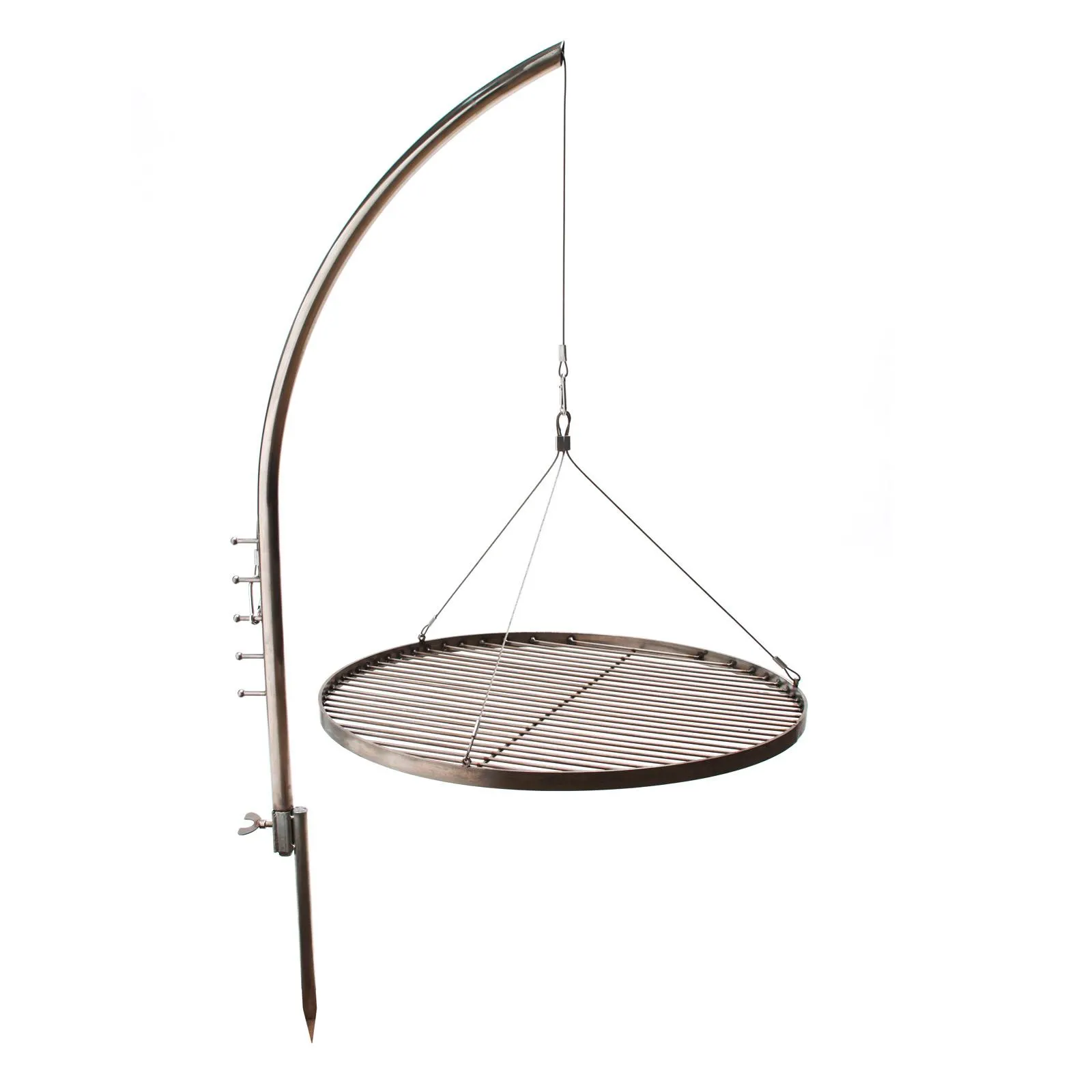 Schwenkgrill MURCIA, 55cm, Edelstahl, mit Erdspieß, 5-fach Höhenverstellbar