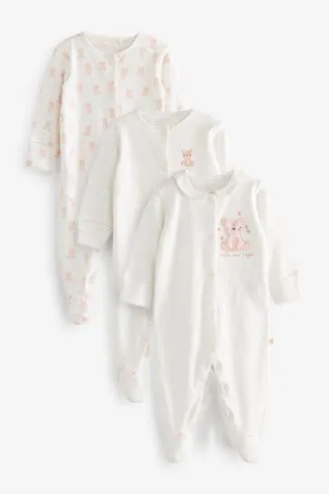 Baby Sleepsuits 3 Pack (0-0mths)