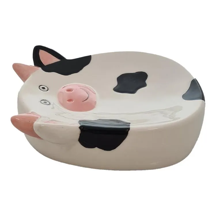 Seymours Cow Toilet Soap Dish Black & White Soap Dish
