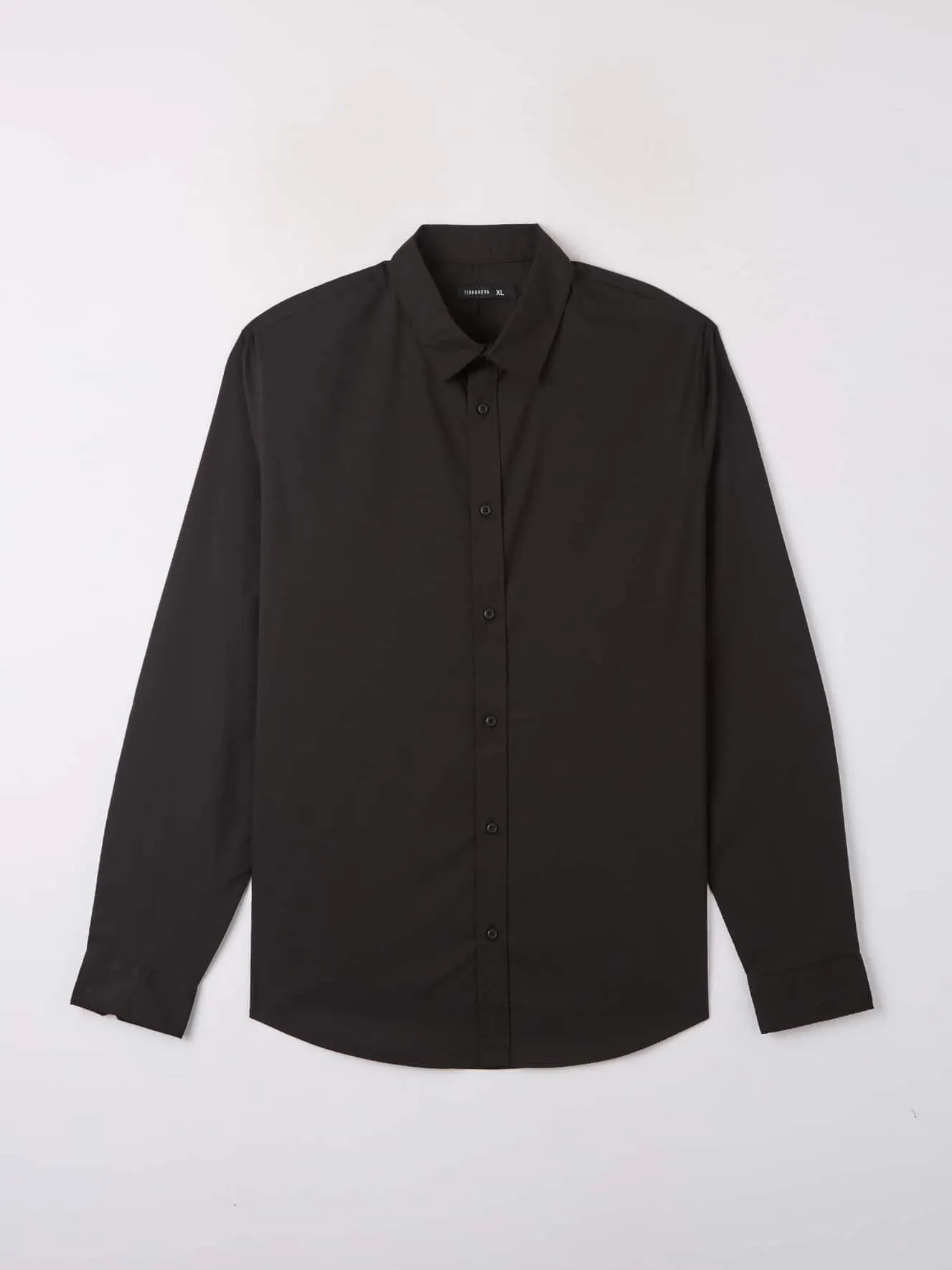 Camicia popeline stretch Nero