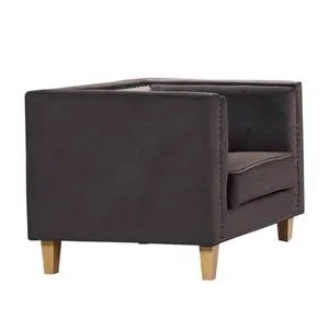 MIDLAND Πολυθρόνα Σαλονιού - Καθιστικού, Ύφασμα Velure Απόχρωση Σκούρο Καφέ