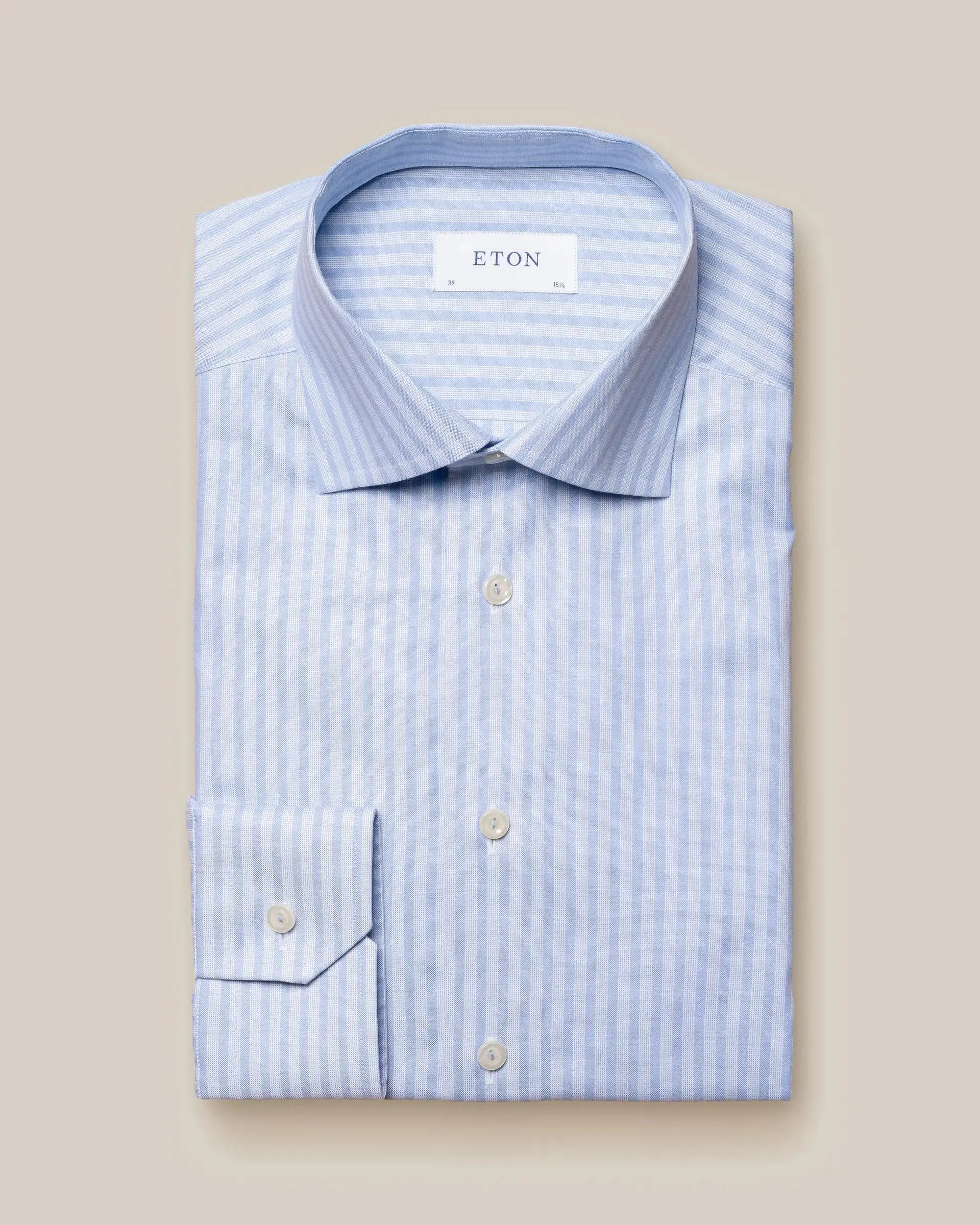 Light Blue Striped Wrinkle Free Oxford Shirt