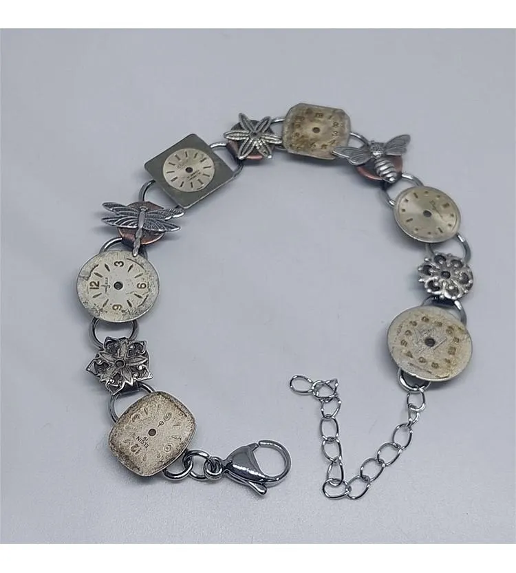 Steampunk Vintage Watchface Brass Bracelet