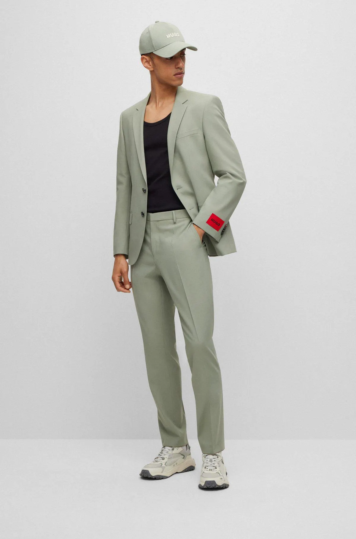 Slim-fit suit in performance-stretch fabric