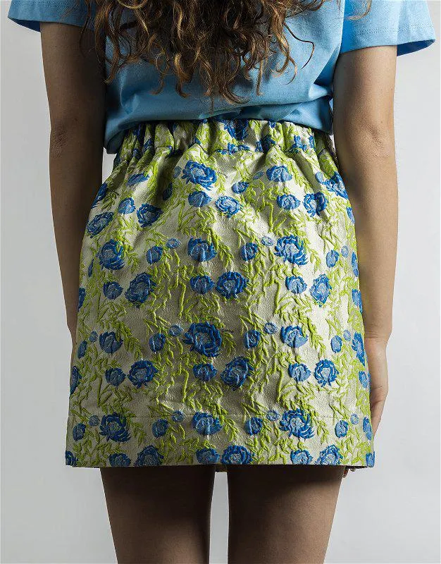 3D Jacquard Mini Skirt Oyster Gray