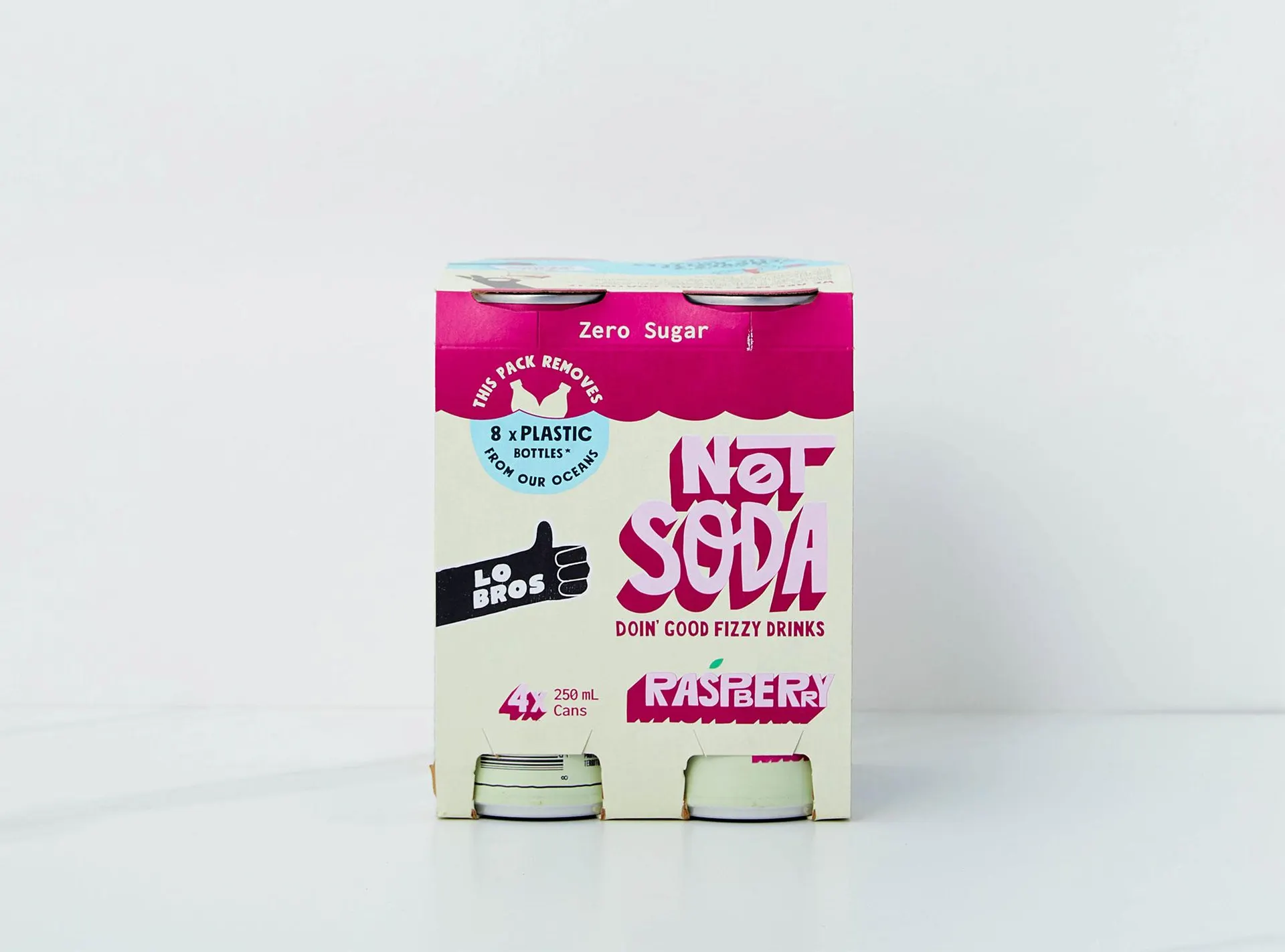 Lo Bros Not Soda Raspberry 4x250 ml cans