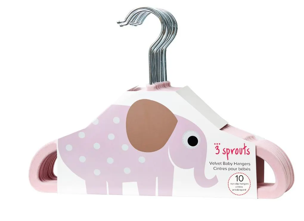 3sprouts kρεμάστρες elephant pink (set of 10)