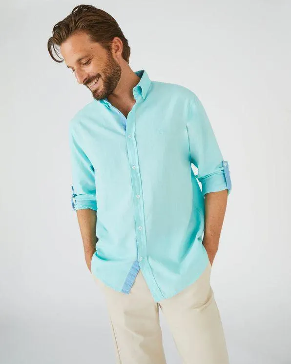 Hemd in linnenmix met katoen