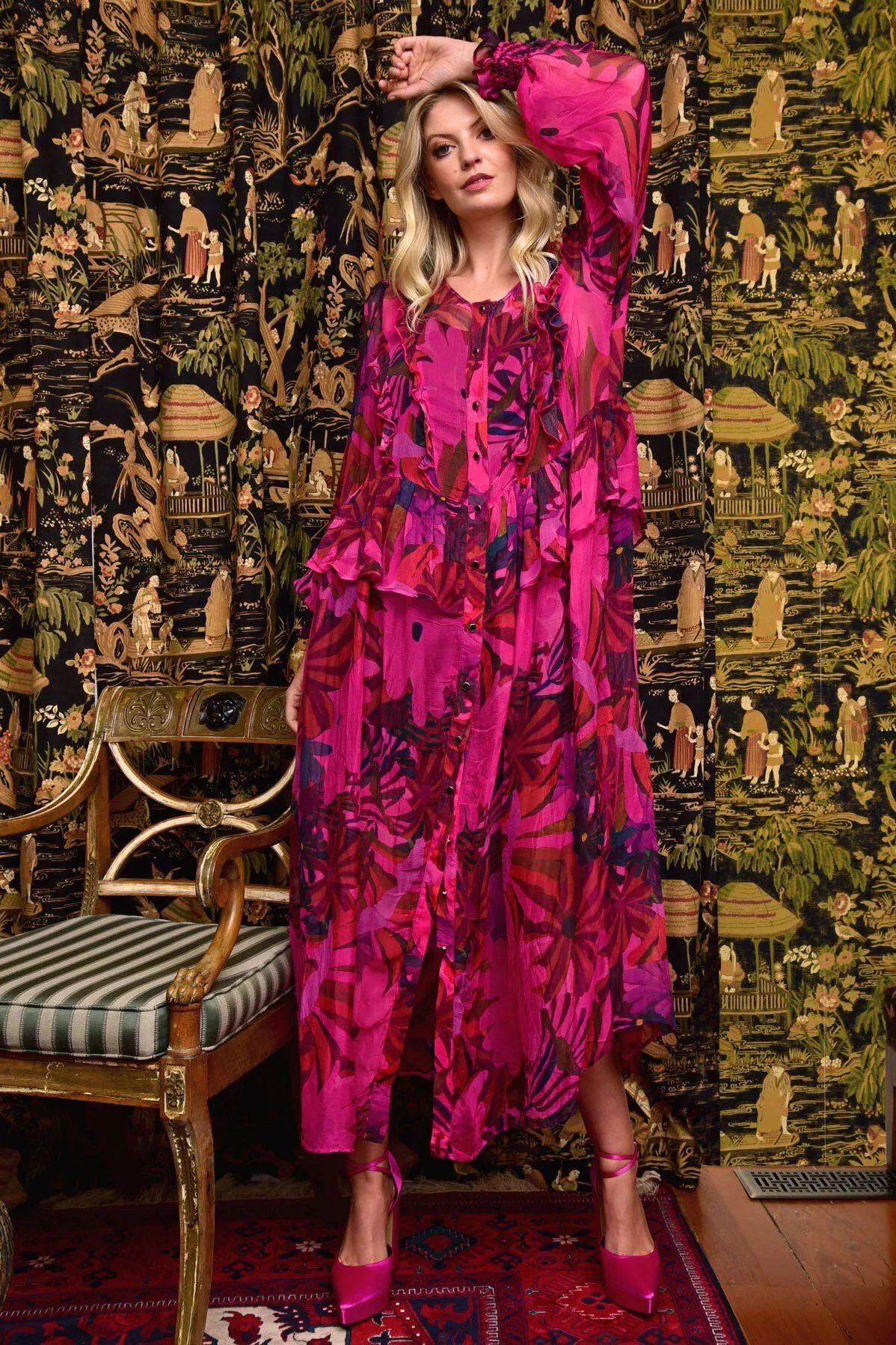 Floral Opening Dress - Pink Jungle