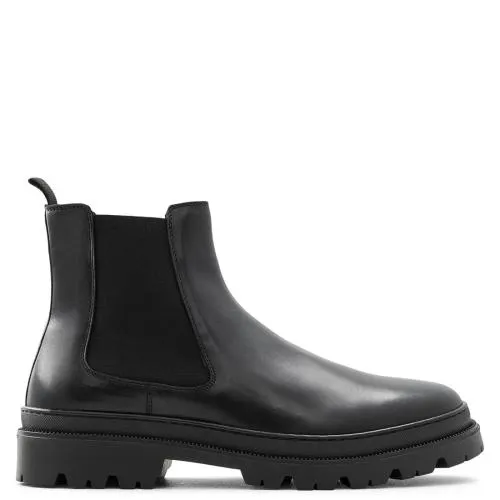 Μαύρο δερμάτινο ανδρικό μποτάκι ALENCIA 00058775-M14