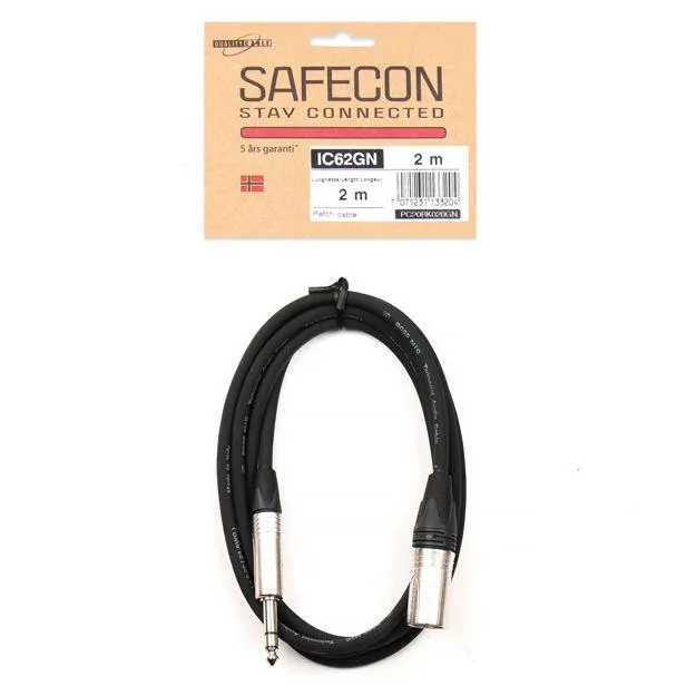 SAFECON IC62 GN (PC20GN) 2 M ST JACK/XLR