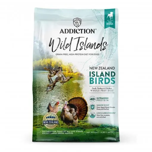Addiction Wild Islands NZ Island Birds, Duck, Turkey & Chicken Dry Dog Food