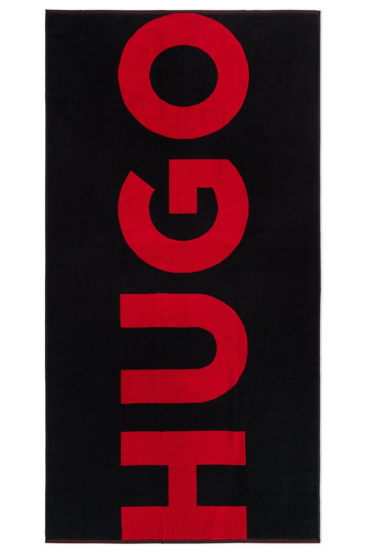 Beach towel in organic cotton with red logo