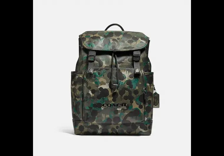 League Flap Backpack With Camo Print