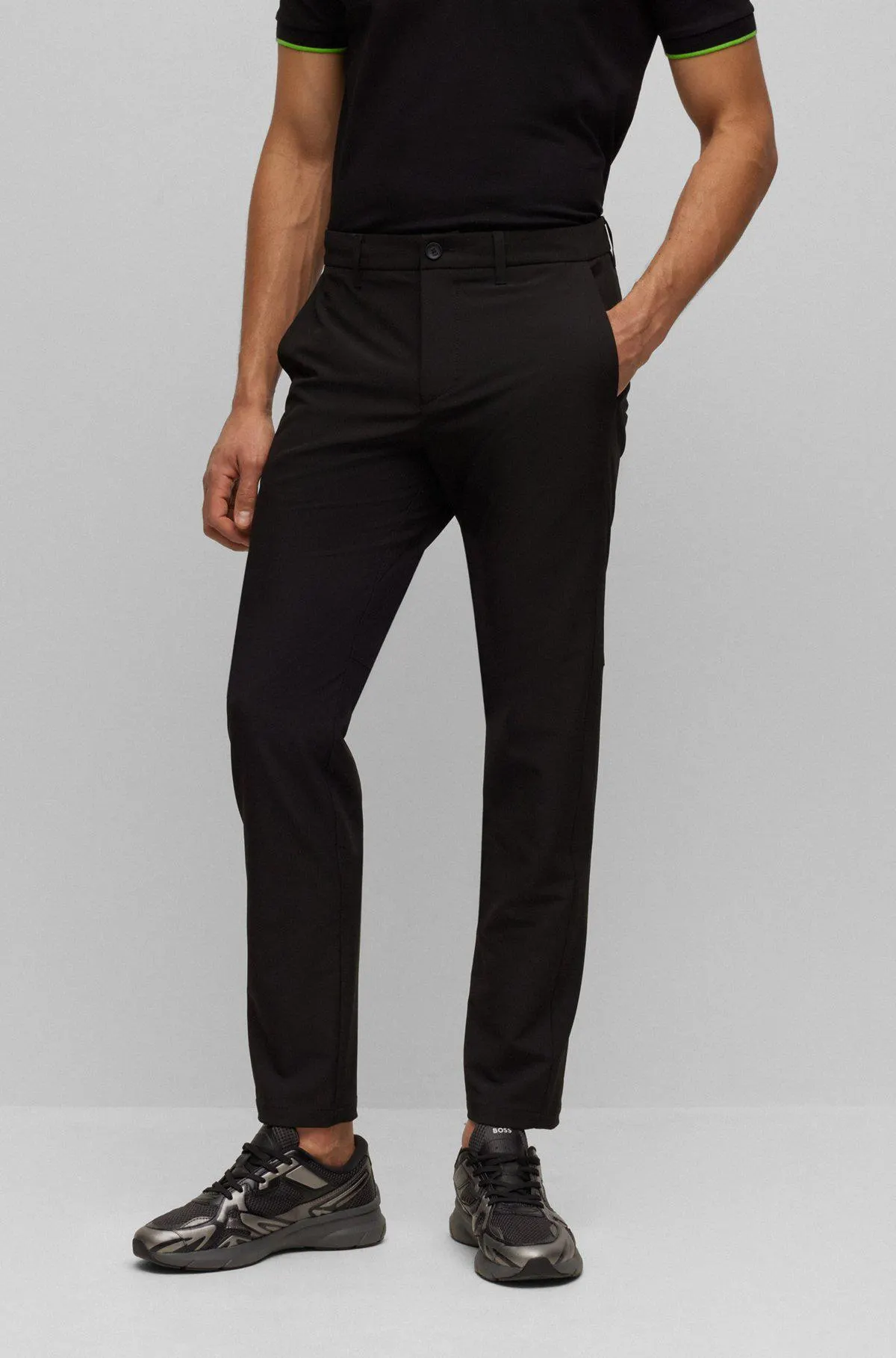 Slim-fit chinos in easy-iron four-way stretch fabric