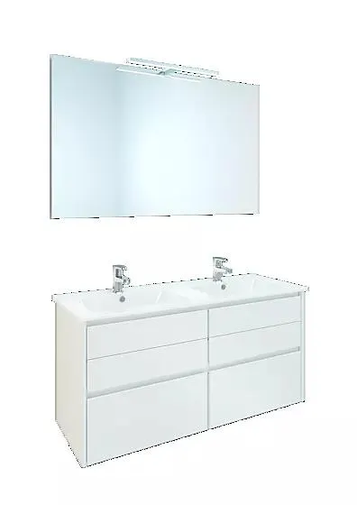 Servant i porselen senter dobbelthu 1160 mm tynn