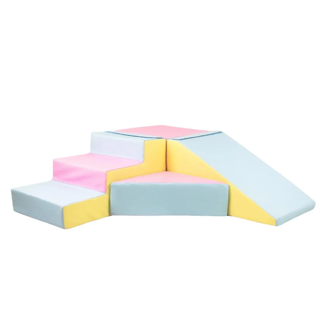 PRE ORDER MID AUGUST Eco Leather Step and Slide Soft Play Set - Pastel