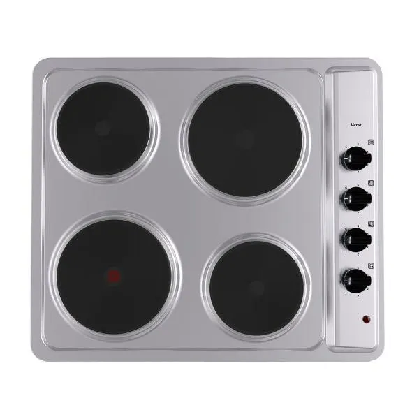 Verso 600mm Hob, 4 Element, Electric, Stainless Steel