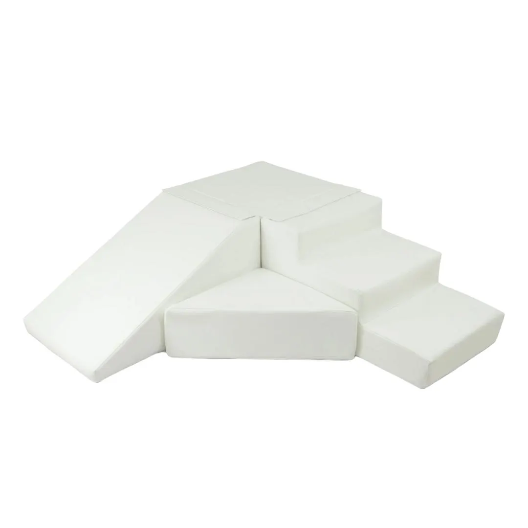 PRE ORDER MID AUGUST Eco Leather Step and Slide Soft Play Set - White