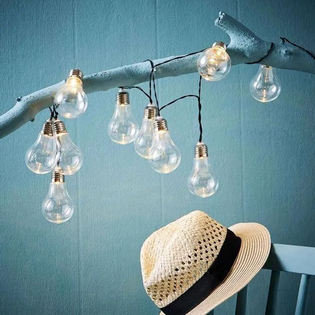 Solární světelný řetěz žárovky - čirá