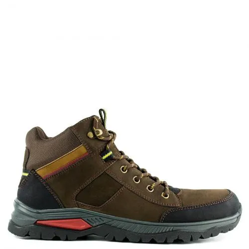 Ανδρικό καφέ δερμάτινο μποτάκι LJ0030-M12