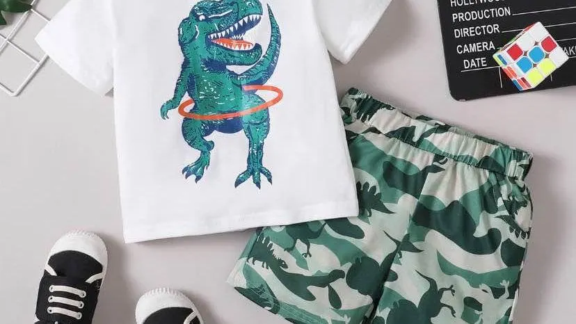 Dinosaur Print Tee and Shorts