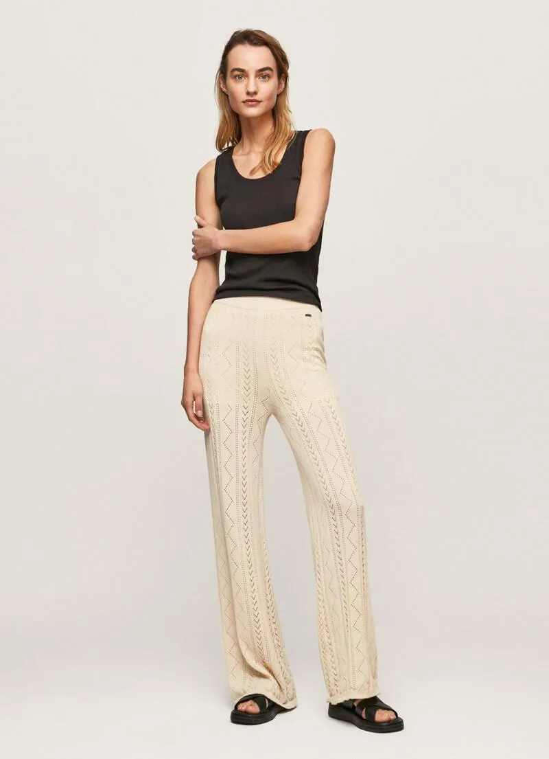 PANTALONES RECTOS PUNTO CALADO