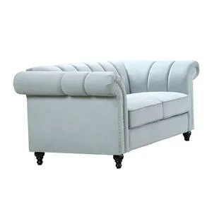 OXFORD Kαναπές 2Θέσιος Σαλονιού - Καθιστικού, Ύφασμα Velure Απόχρωση Ice