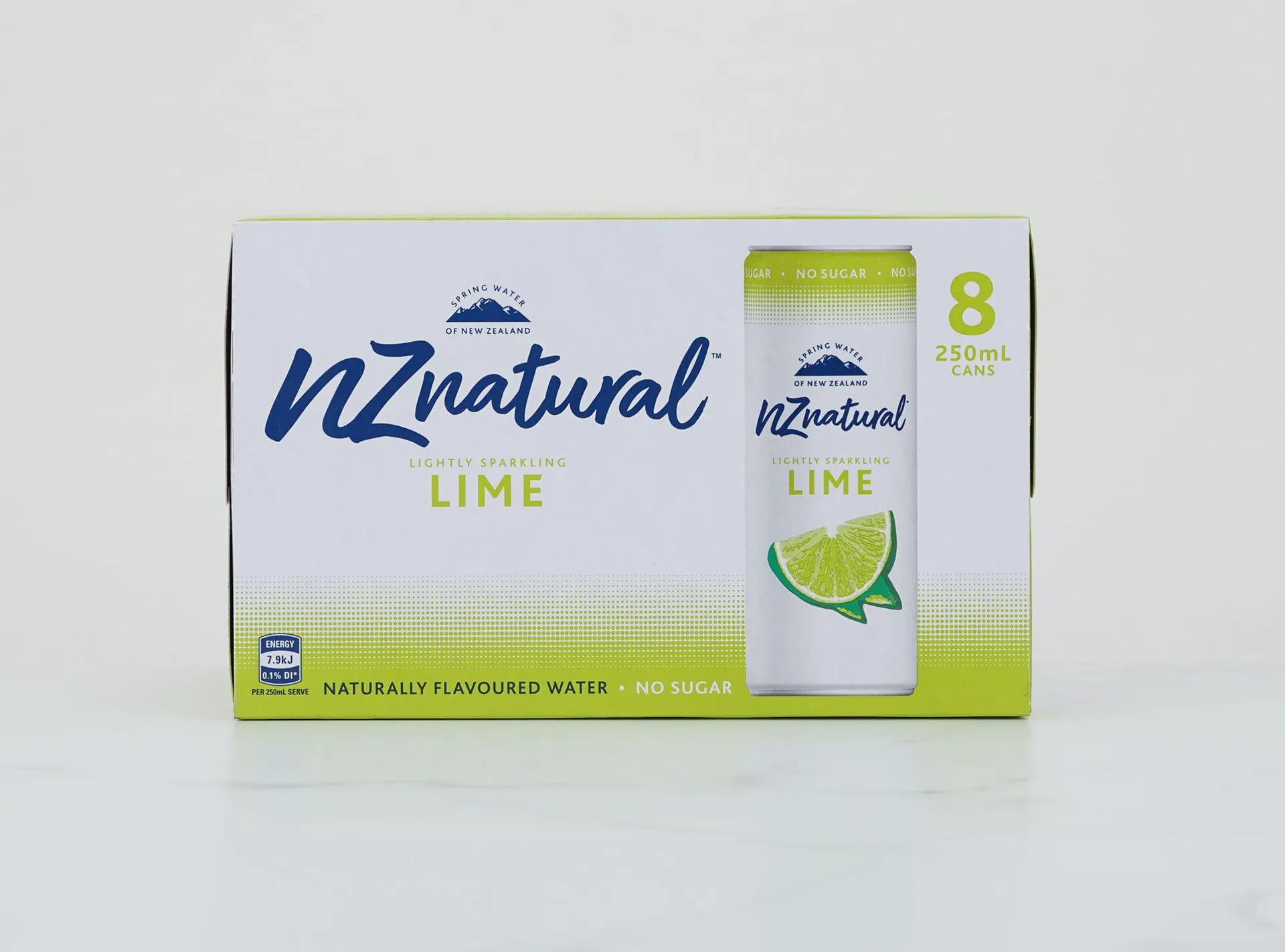 NZ Natural Sparkling Water Lime 250ml 8 pack