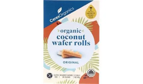 Ceres Organics Coconut Wafer Rolls 80G