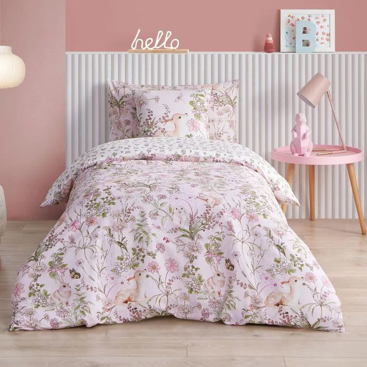 KOO Kids Evelyn Quilt Cover Set Pink