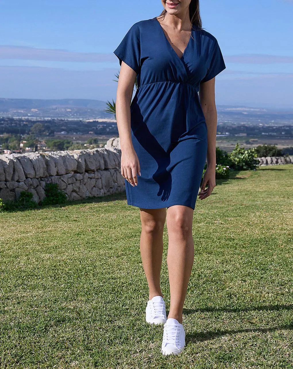 Γυναικείο φόρεμα εγκυμοσύνης/θηλασμού μπλε