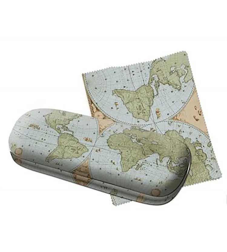 Oxted Resources Map Of The World Glasses Case with Cloth