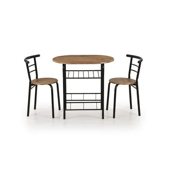 Σετ Τραπεζαρίας οβάλ 80x53x74 εκ. με 2 καρέκλες